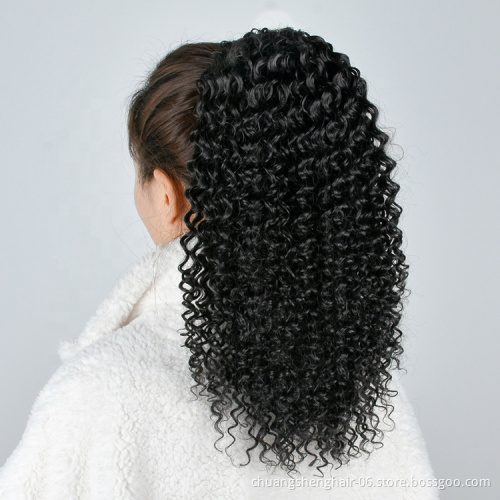 African female wig Braided Clip Afro Long Extensions Synthetic Curly Toupee Hair Ponytails expression braiding hair extension